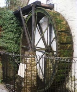 Crumplehorn Inn Polperro - G H Harris waterwheel - an import