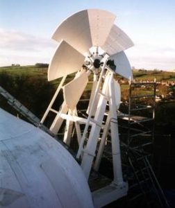 The fan tail and gearing rebuilt on the ground at Heage Tower Mill