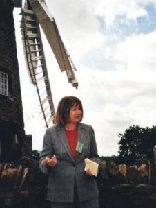 Kathy Rochford giving a speech to open Heage Tower Mill