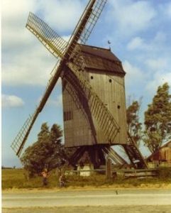 Unidentified derelict post mill, Belgium, summer 1971