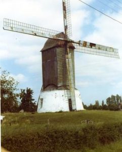 Unidentified derelict post mill, Belgium, summer 1971