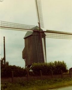 Unidentified preserved post mill, Belgium, summer 1971