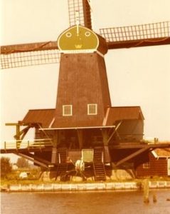 Preserved "paltrok" saw mill De Goekronde Poelenburg at the Zaanse Schans, Zaandam, Holland, 1973
