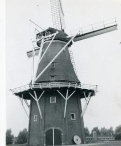 Preserved Dutch smock mill, location unknown (Groningen?), 1971