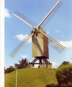 Preserved post mill at Bruges, Belgium, 1972