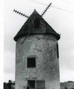 Disused tower mill at Tes, France. summer1973