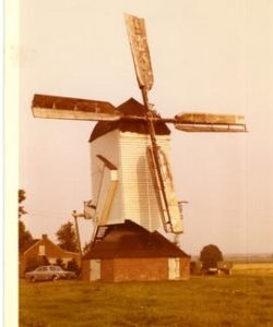 Preserved post mill at unknown location in northern Germany, summer 1973