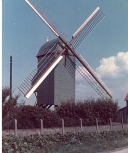 Preserved Belgian post mill, summer 1973