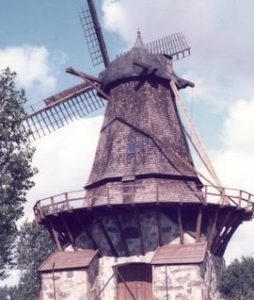 Preserved smock mill at unknown location in Sweden, summer 1974