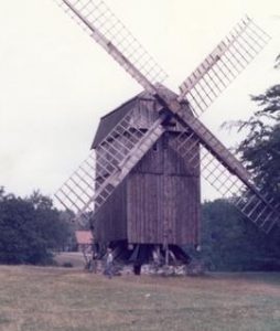 Post mill at open-air museum in Sweden, summer 1974