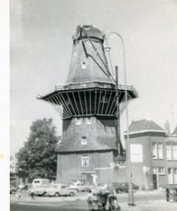 Damaged smock mill "De Gooijer", Amsterdam, Holland, summer 1974