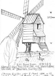 Six-sailed post mill allegedly in Barnes, Surrey