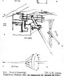 Leonardo da Vinci design of a roof resting on a wheel