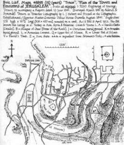 Plan of Jerusalem showing a windmill within the city walls