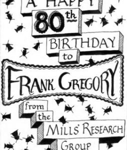 80th birthday design for Frank Gregory