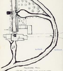 Mendham Mill, layout of weir and sluice gates