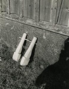Two stone cogs resting outside a magpie mill on Kiviniemi farm in Alavalli, Jalasjärvi, South Bothni