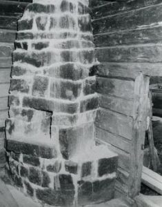 Fireplace in right hand front corner of Kuru Parish Museum watermill, Häme