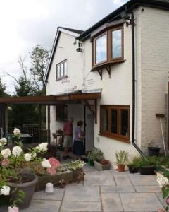 Converted Himley Corn Mill to left with new extension to right