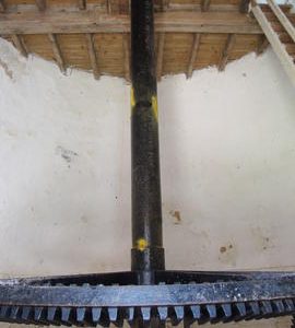 Crownwheel and upright shaft, Stracey Arms Mill, Tunstall