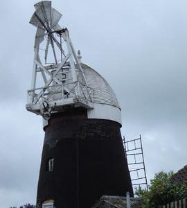 Tower mill, Bardwell, showing cap and fantail