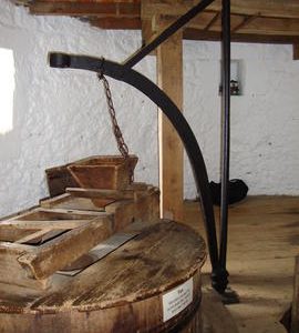 Stones and stone crane, Knowle Mill, Bembridge