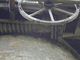 Knowle Mill, Bembridge, showing winding wheel and worm