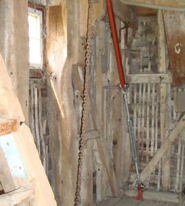 Framing of spout floor, Six Mile Bottom Mill, Burrough Green