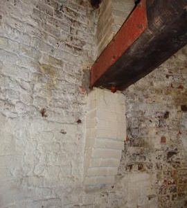 Brick supports for internal timberwork, tower mill, Bidston