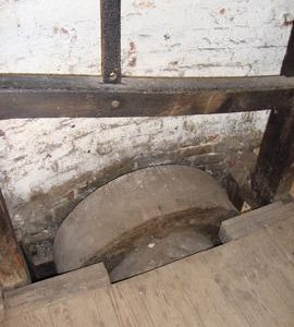 Sack hoist drive and adjustment lever, tower mill, Bidston