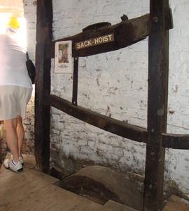 Sack hoist drive and support frame, tower mill, Bidston