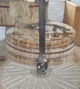 Quant, bedstone and stone casing, Dobson's Mill, Burgh le Marsh