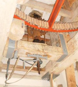 Great spur wheel, stone nut, bridgetree and tentering gear, Stevens' Mill, Burwell