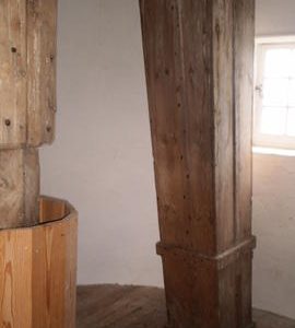 Spout on bin floor, Stevens' Mill, Burwell