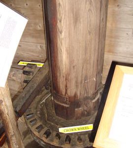 Upright shaft and crownwheel, Ashton Mill, Chapel Allerton