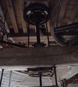 Great spur wheel, stone nut and tentering gear, tower mill, Caston