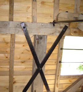 Detail of side framing, post mill, Chillenden
