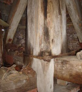 Main post, crosstrees and quarterbars, Cat and Fiddle Mill, Dale Abbey
