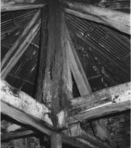 Interior of roundhouse showing crosstree detail, Harebeating Mill, Hailsham