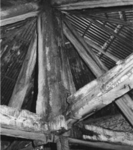 Interior of roundhouse showing crosstree, Harebeating Mill, Hailsham