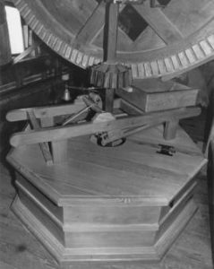 Interior showing encased mill stone, Jill Mill, Clayton