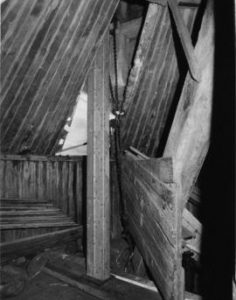 Inside upper (wooden) storey of roundhouse, New Mill, Cross in Hand