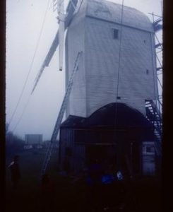 New sail frames being fitted, one still missing, Jill Mill, Clayton