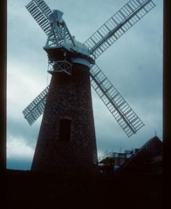 Saxon Mill, Chiseldon, reconstructed with cap, fan and shuttered sails