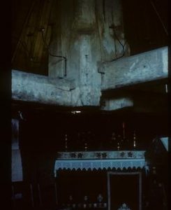 Interior of roundhouse chapel, Reigate Heath Mill, Reigate