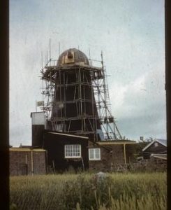 John Baker's Mill, Barnham, scaffolded for repairs