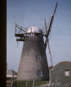 Medmerry Mill, Selsey, derelict, with cap and damaged sails