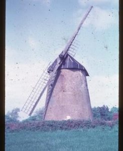 Knowle Mill, Bembridge, derelict, with two sails