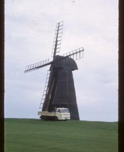 New Mill, Rottingdean, preserved with new sail just fitted (lorry nearby)