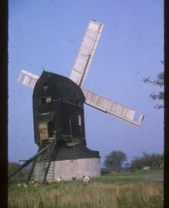 Outwood Post Mill, Outwood, preserved in working order